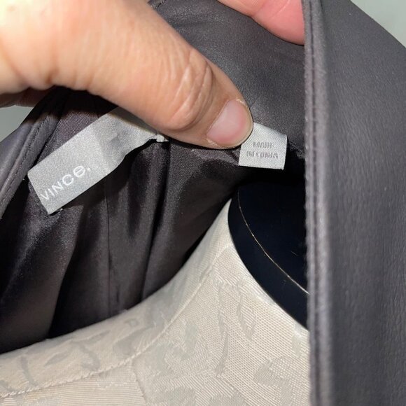 Vince Womens Jacket Size Small Gray Goat Leather Open Front Lined - Picture 8 of 15